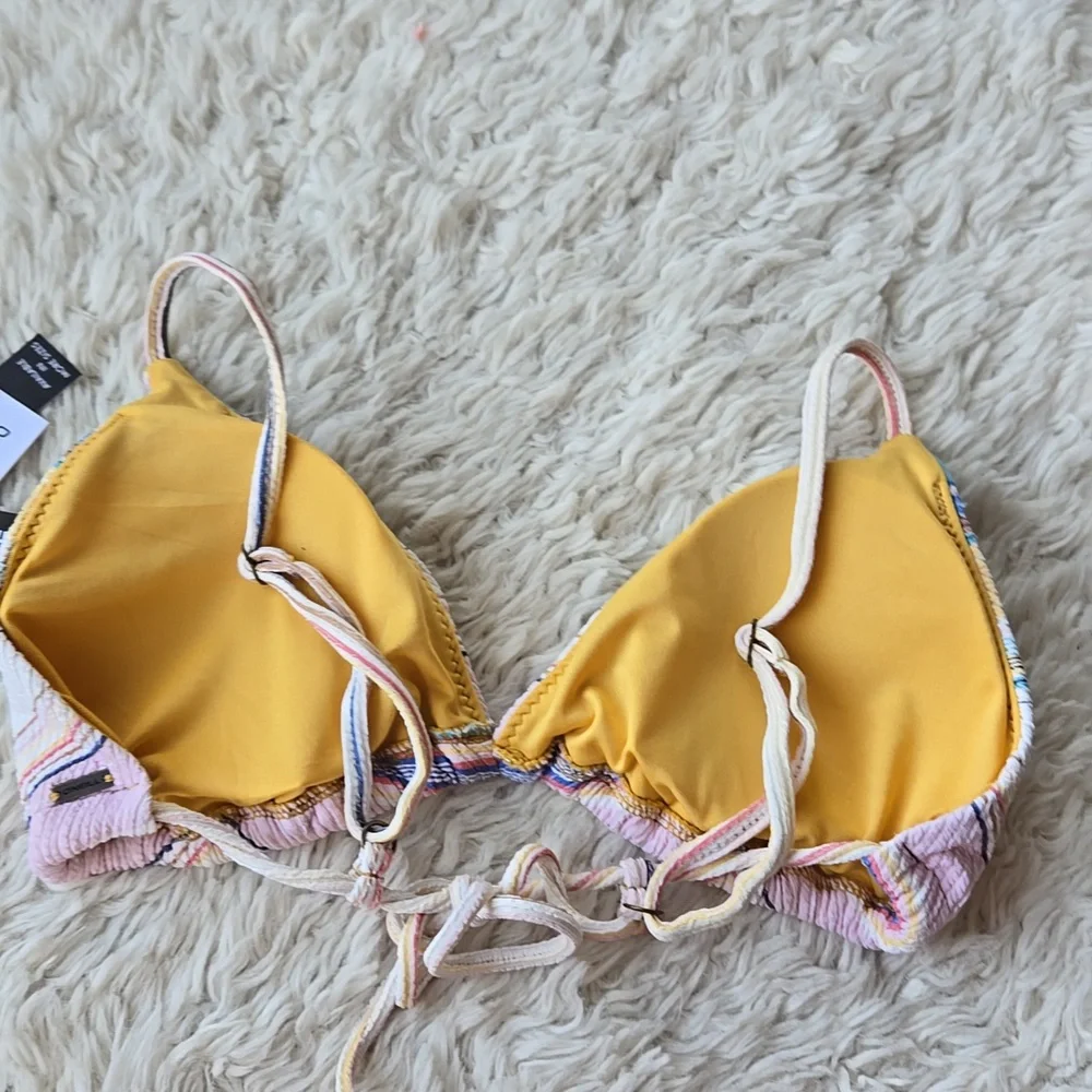 NWT O'Neill Baja Stripe Cayote String Bikini Top XL - Picture 5 of 7